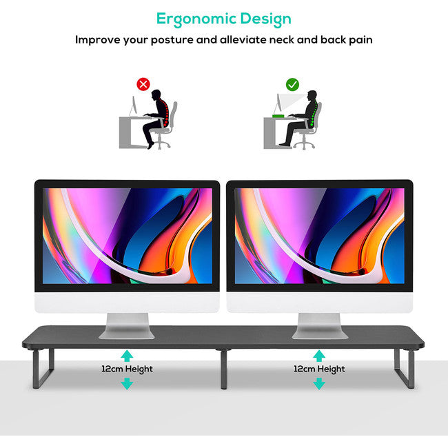 MSTD03 - DUAL MONITOR RISER BLACK - ACTIVIVA - MBEAT
