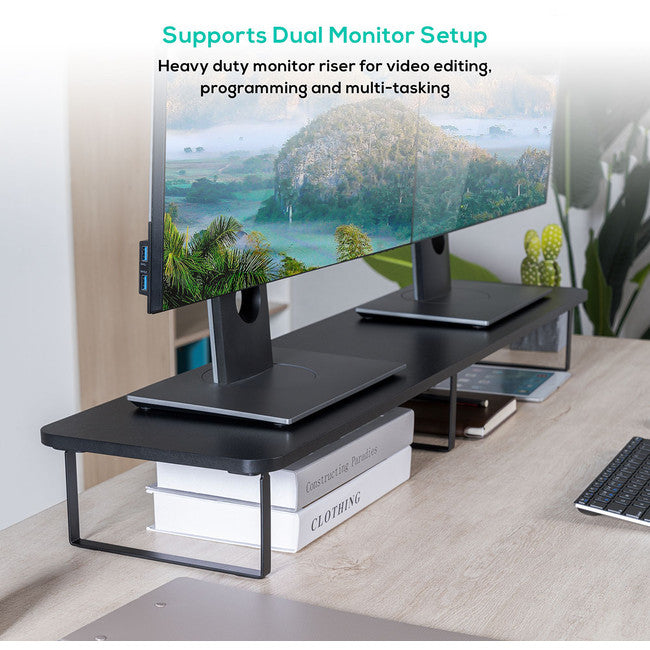 MSTD03 - DUAL MONITOR RISER BLACK - ACTIVIVA - MBEAT