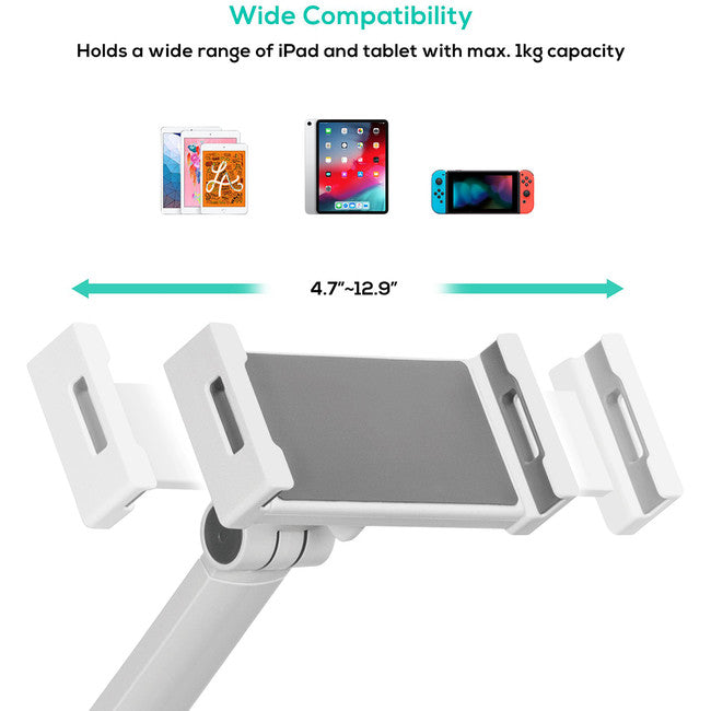 TSTD02 - FLOOR STAND FOR IPAD AND TABS - WHITE - MBEAT