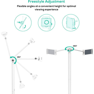 TSTD02 - FLOOR STAND FOR IPAD AND TABS - WHITE - MBEAT