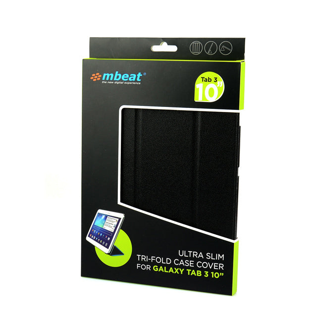 T3-10CASBLK GALAXY TAB3 10" SLIM CASE BLK TRI-FOLD MBEAT MBEAT MB-CAS-T310BLK