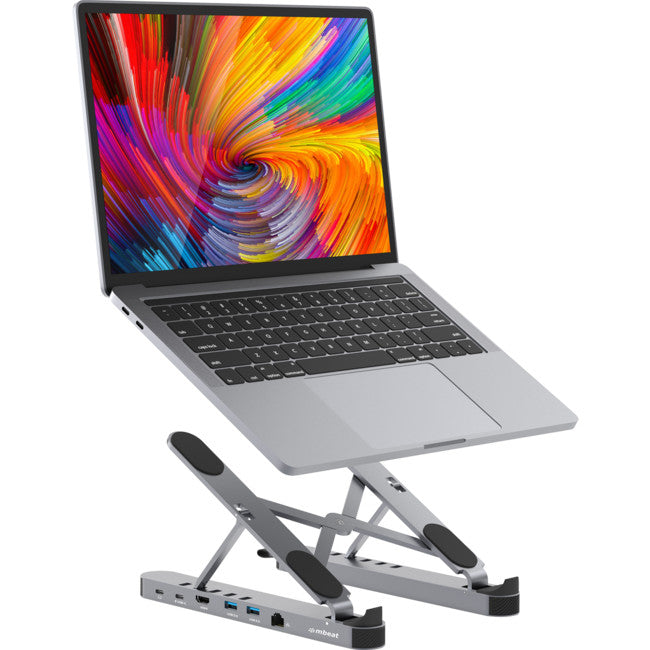 STDP5GRY - PORTABLE LAPTOP STAND - WITH USB-C DOCK STAGE P5 - MBEAT