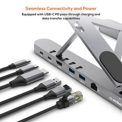 STDP5GRY - PORTABLE LAPTOP STAND - WITH USB-C DOCK STAGE P5 - MBEAT