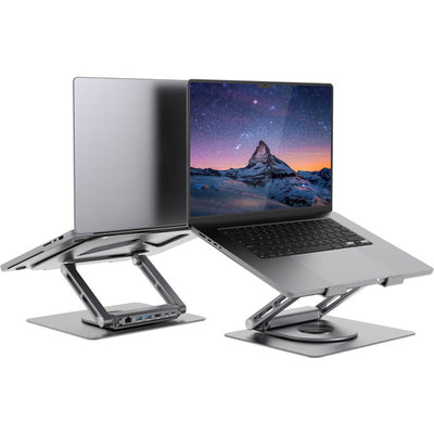 STDS12GRY - ROTATING LAPTOP STAND - WITH USB-C DOCK STAGE S12 - MBEAT