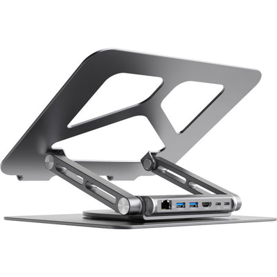 STDS12GRY - ROTATING LAPTOP STAND - WITH USB-C DOCK STAGE S12 - MBEAT