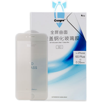 TGP3DIP6S+W SCREEN PROTECTOR IPHONE6S+ 3D CURVED TEMPERED GLASS WHITE COOYEE