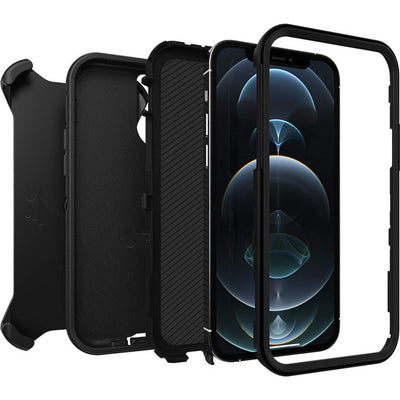 IPH12DB IPHONE 12 AND PRO CASE BLACK DEFENDER SERIES OTTERBOX 77-65401