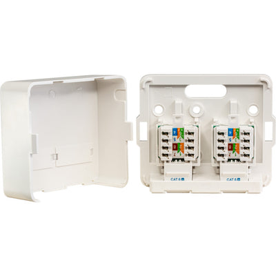 SMBT2C6 - DUAL CAT6 SURFACE MOUNT SOCKET - TELSTRA APPROVED - TE
