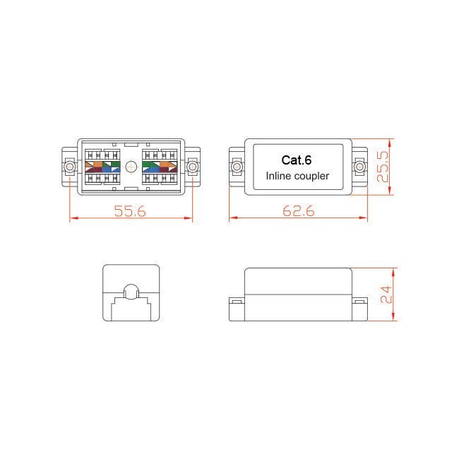 PDCAT6J CAT6 INLINE COUPLER PUNCH DOWN CAT6 JOINER DOSS