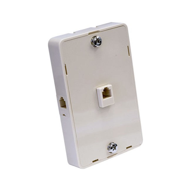 TEL5049 2 OUTLET MODULAR TELEPHONE WALL PLATE (1XFRONT & 2XSIDE) WP1364/IVY