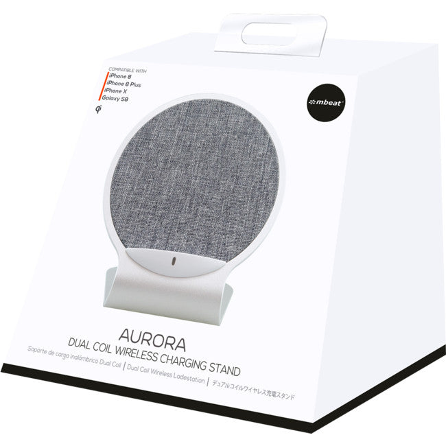 WCS01 10W QI CHARGING STAND AURORA DUAL COIL MBEAT MB-WCS-01
