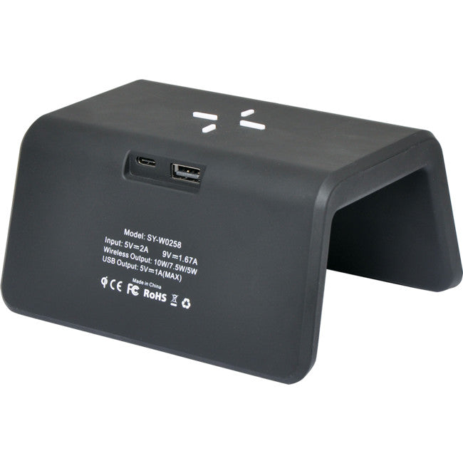 D2320 USB ALARM CLOCK WITH QI CHARGE POWERTRAN D2320