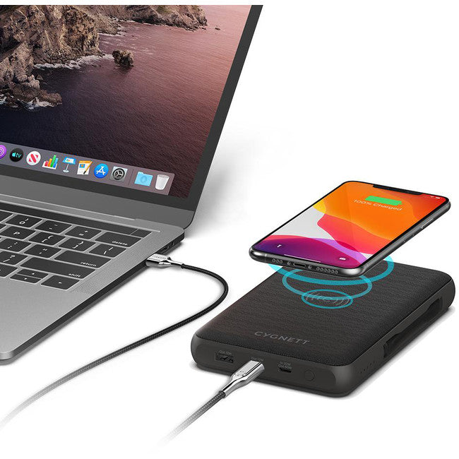 PBQI 27000MAH WIRELESS POWER BANK QI CHARGER CYGNETT CY3113PBCHE