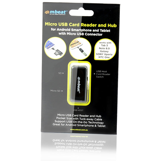 OTG772 OTG CARD READER AND USB HUB MICRO USB MBEAT MB-OTG772