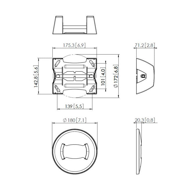 PUC1060B BLACK FIXED FLAT CEILING PLATE CONNECT IT SERIES VOGEL'S PUC-1060B