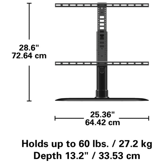 FTVS1 32"-65" 27KG SWIVEL TV BASE VESA MOUNT 75x75 to 600x400 SANUS FTVS1 BLACK