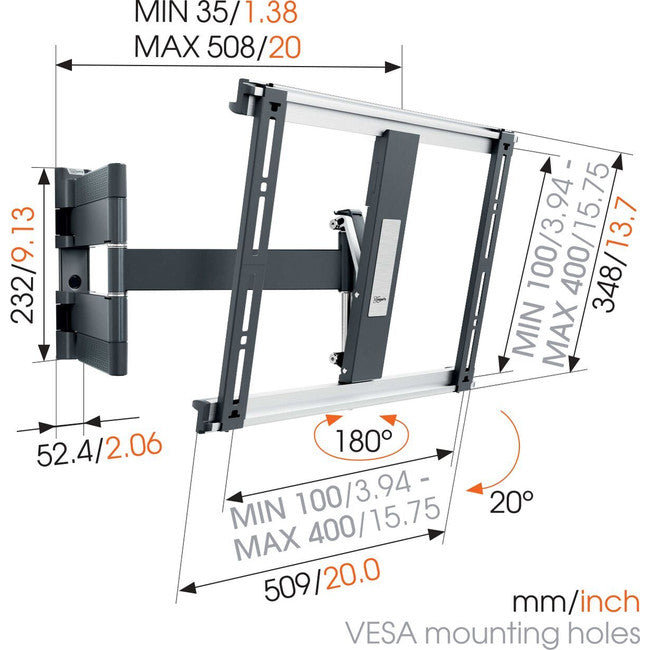 THIN445 BLACK ULTRA THIN TV WALL MOUNT 26"- 55" 18KG - VOGELS VOGEL'S THIN445
