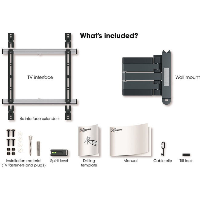 THIN445 BLACK ULTRA THIN TV WALL MOUNT 26"- 55" 18KG - VOGELS VOGEL'S THIN445