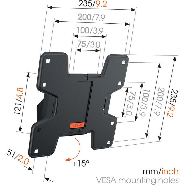 WALL3115 VOGEL'S TILT TV WALL MOUNT 19"- 43" 20KG BRACKET VOGEL'S WALL3115B