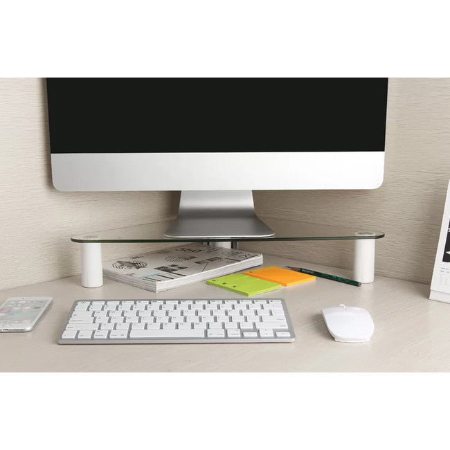 ESS102 GLASS MONITOR DESK RISER TRIANGULAR ERGOVIDA ESS-102