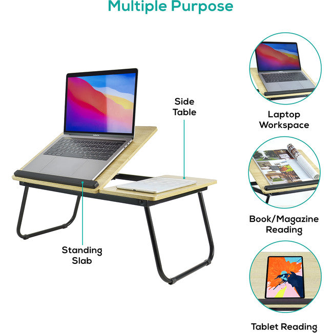 PLRT PORTABLE LAPTOP READING TABLE ACTIVIVA OAK MBEAT ACA-LDSK-01OAK