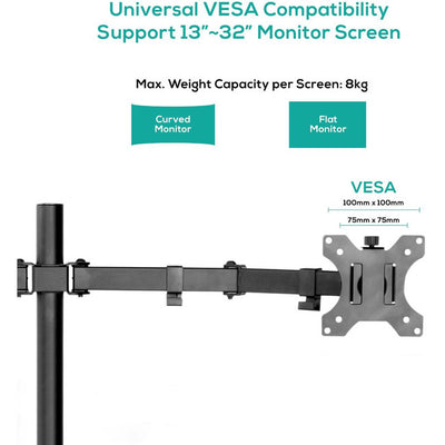 DC01K - ACTIVIVA DUAL MONITOR ARM - DOUBLE JOINT - MBEAT