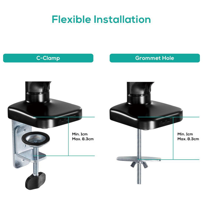 SGC01K - GAS SPRING SINGLE MONITOR ARM - ACTIVIVA - MBEAT
