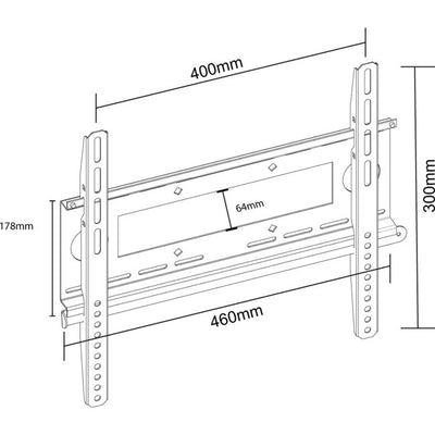 LCD09BLT UPTO 32" 40KG FLAT BRACKET 40KG FLAT PANEL LCD TV MOUNT DOSS JT2608II-32