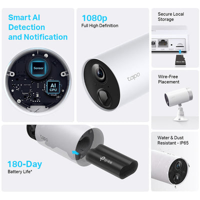 C400S2 SMART WIRE FREE 2 CAMERA SECURITY SYSTEM BATTERY POWERED TP-LINK 43160432