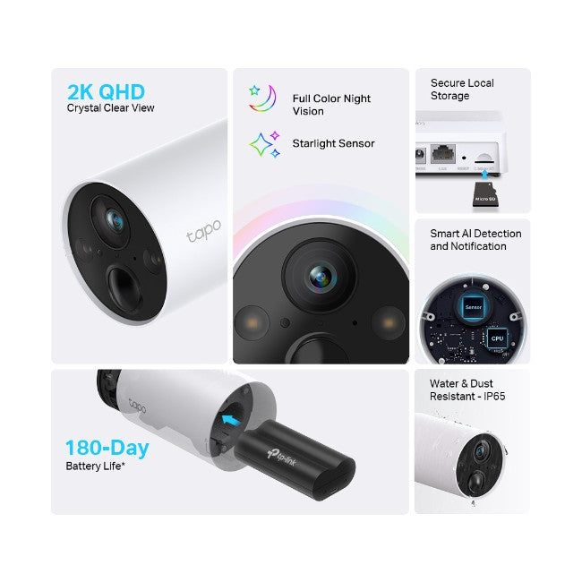 C420S2 2K QHD SMART WIRE FREE 2-CAMERA SYSTEM BATTERY POWERED TP-LINK 43160434