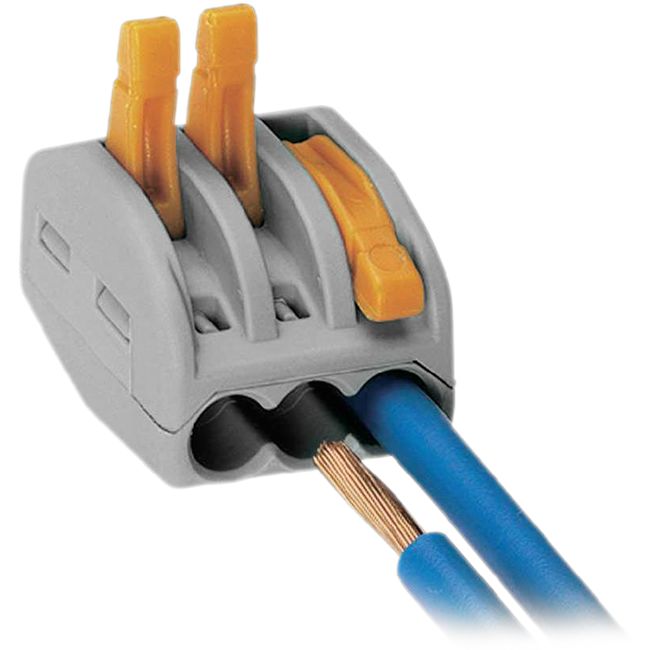 222-413 28AWG 32A 3POLE TERMINAL BLOCK GREY WAGO ORANGE LEVER NUTS WAGO 222-413