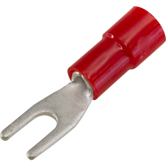 FS1.25-3-100 FORKED SPADE TERMINAL - RED 100PK WIRE RANGE 0.5-1MM SQUAR FS1.25-3-100