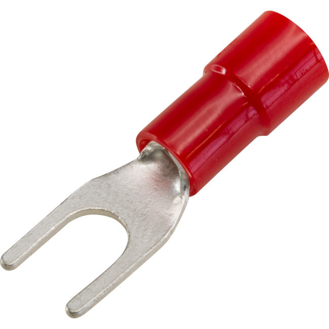 FS1.25-4-100 FORKED SPADE TERMINAL - RED 100PK WIRE RANGE 0.5-1MM SQUAR FS1.25-4