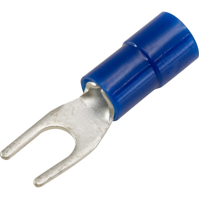 FS2-4-100 FORKED SPADE TERMINAL - BLUE 100PK WIRE RANGE 1-2.5MM SQUAR FS2-4-100