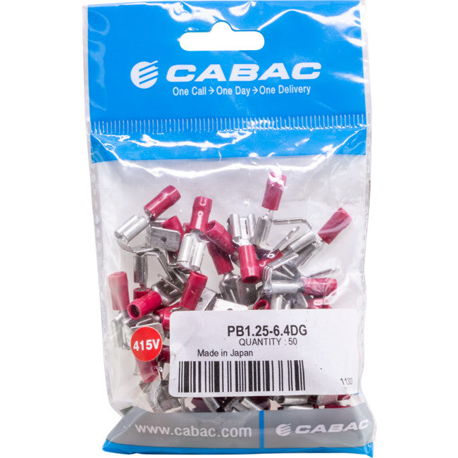PB1.25-6.4DG-50 PIGGY BACK QUICK CONNECT RED 50PK WIRE RANGE 0.5-1MM SQUARE PB1.25-6.4DG-50