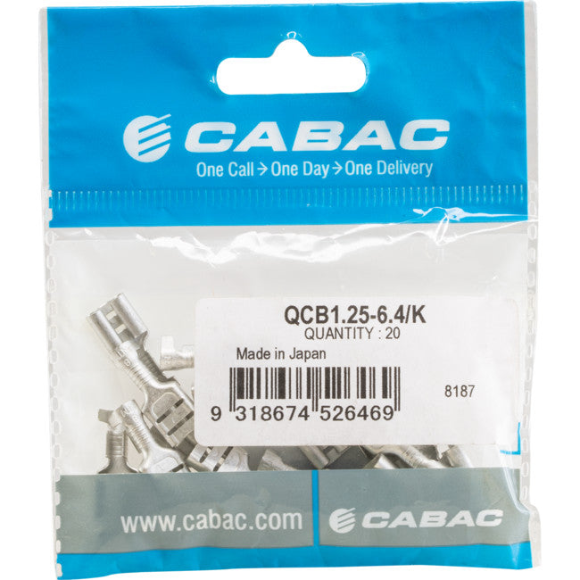 QCB1.25-6.4K-20 UNINSULATED QUICK CONNECTS BRASS 20PK QCB1.25-6.4/K