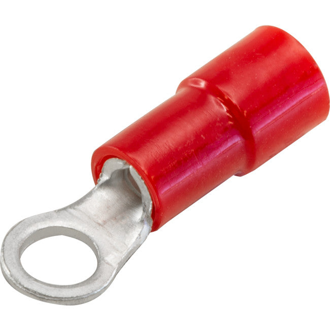 RT1.25-3-100 RING TERMINALS RED 3MM STUD 100PK WIRE RANGE .5-1MM SQUARE RT1.25-3-100