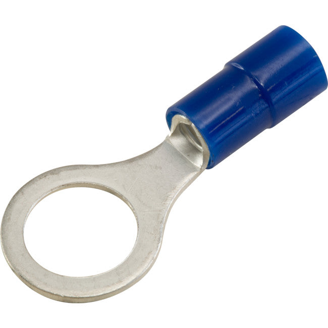 RT2-8-50 RING TERMINALS BLUE 8MM STUD 50PK WIRE RANGE 1-2.5MM SQUARE RT2-8-50