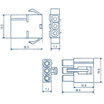 6007-3 - 6007 SERIES 3WAY PLUG AND SOCKET - PLASTIC 3 PIN - QUIKCRIMP