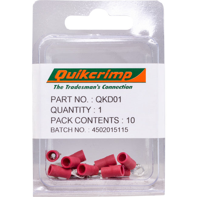 QKD01 RT1.25-3 / 10PK RING TERMINALS QUIKCRIMP QUIKCRIMP QKD01