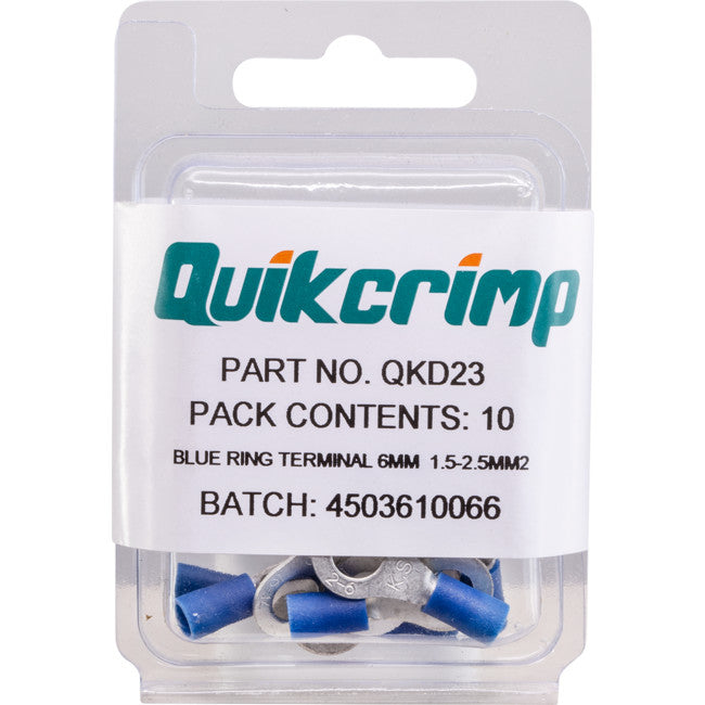 QKD23 RT2-6 / 10PK RING TERMINAL QUIKCRIMP QUIKCRIMP QKD23