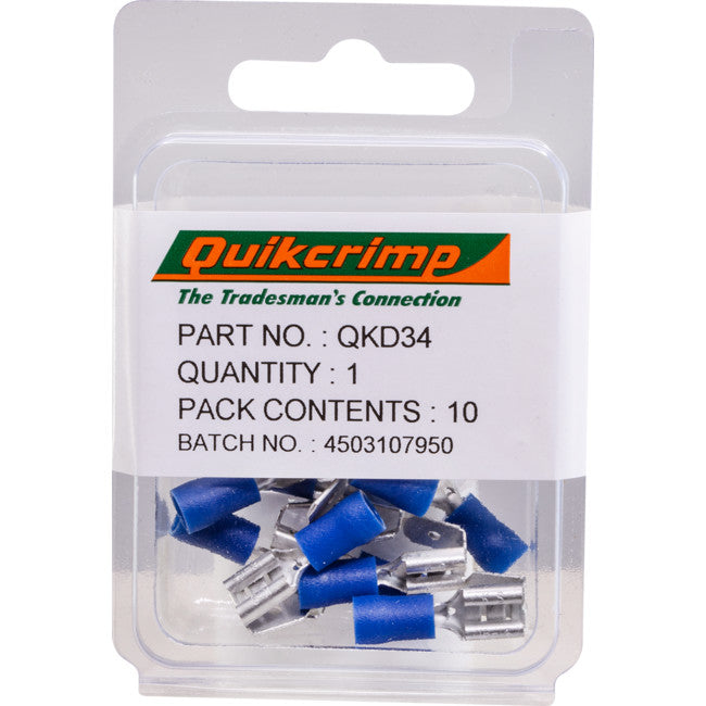 QKD34 PB2-6.4 / 10PK QUICK CONNECT QUIKCRIMP QUIKCRIMP QKD34