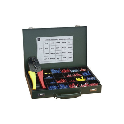 KBGPRO 1325PCS PRO TERMINAL KIT METAL CASE & CRIMP TOOL QUIKCRIMP QUIK1325P