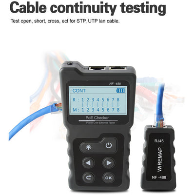 NF488 3 IN 1 POE POWER TESTER VOLTAGE CURRENT CONTINUITY DOSS NF-488