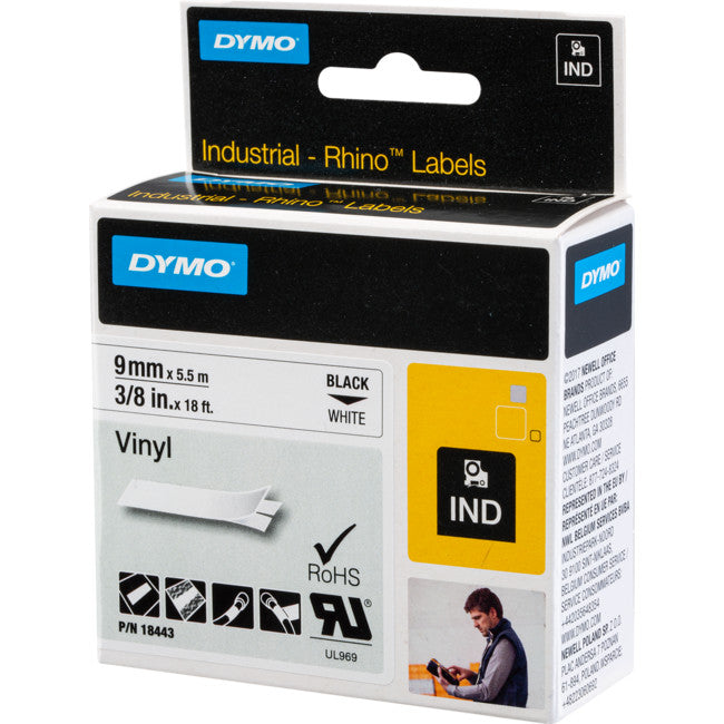 V-WHT-3/8 - REFILL CARTRIDGE - 3/8" WHITE - VINYL (9MM) DYMO LABELER - DYMO