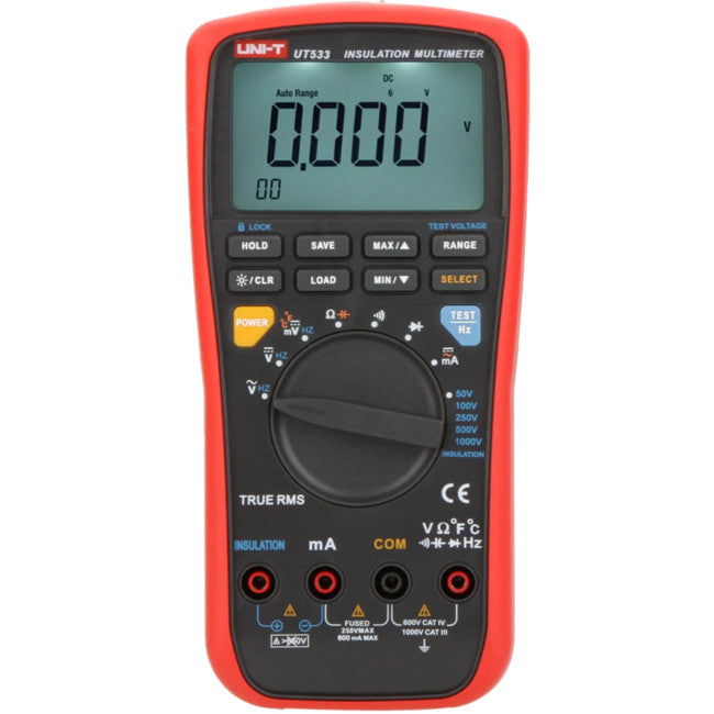 UT533 INSULATION TRUE RMS MULTIMETER AUTO RANGING RESISTANCE TEMP UNI-T UT533