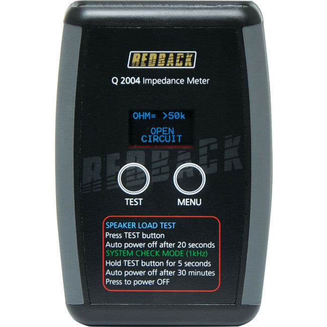 Q2004 DIGITAL AUDIO IMPEDANCE METER REDBACK Q2004