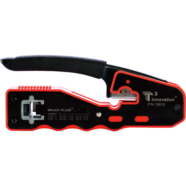 T10610K - SNAP PLUG COMPACT CRIMP TOOL - RJ45 ONLY W/ 10PC CAT6 PLUG - T3