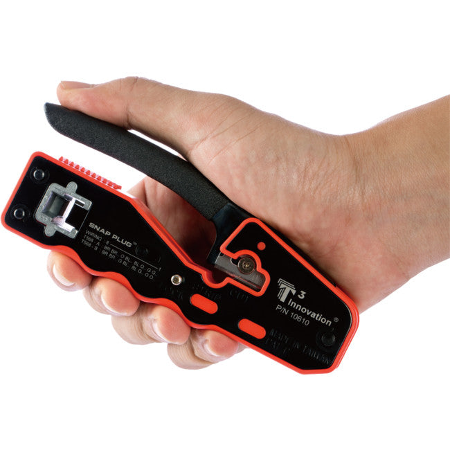 T10610K - SNAP PLUG COMPACT CRIMP TOOL - RJ45 ONLY W/ 10PC CAT6 PLUG - T3