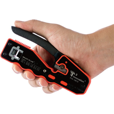 T10610K SNAP PLUG COMPACT CRIMP TOOL RJ45 ONLY W/ 10PC CAT6 PLUG T3 T10610-10P